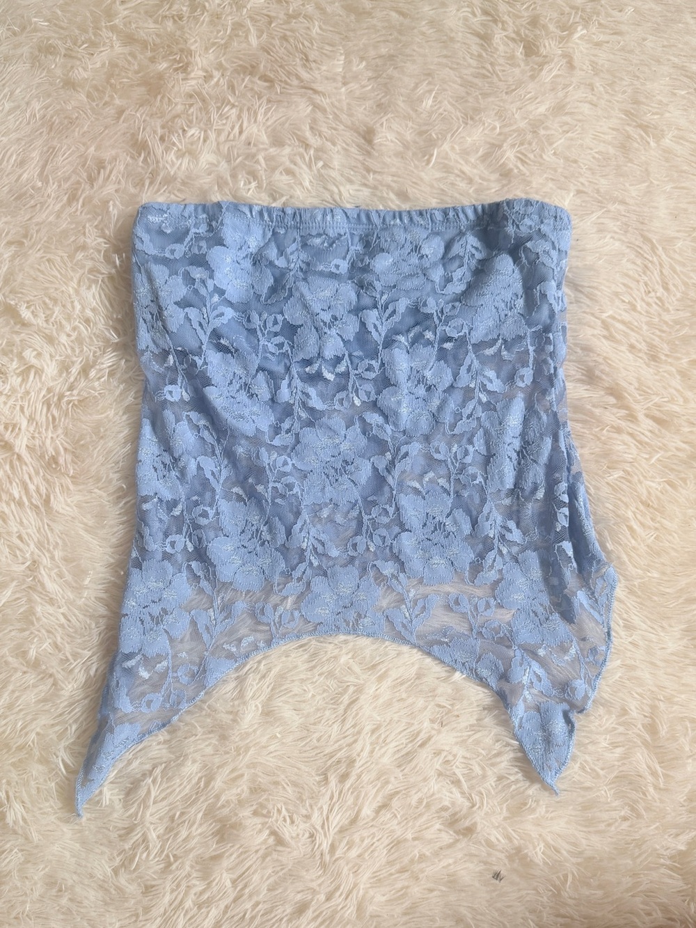 Urban Renewal Light Blue Lace Strapless Bandeau Scarf Top